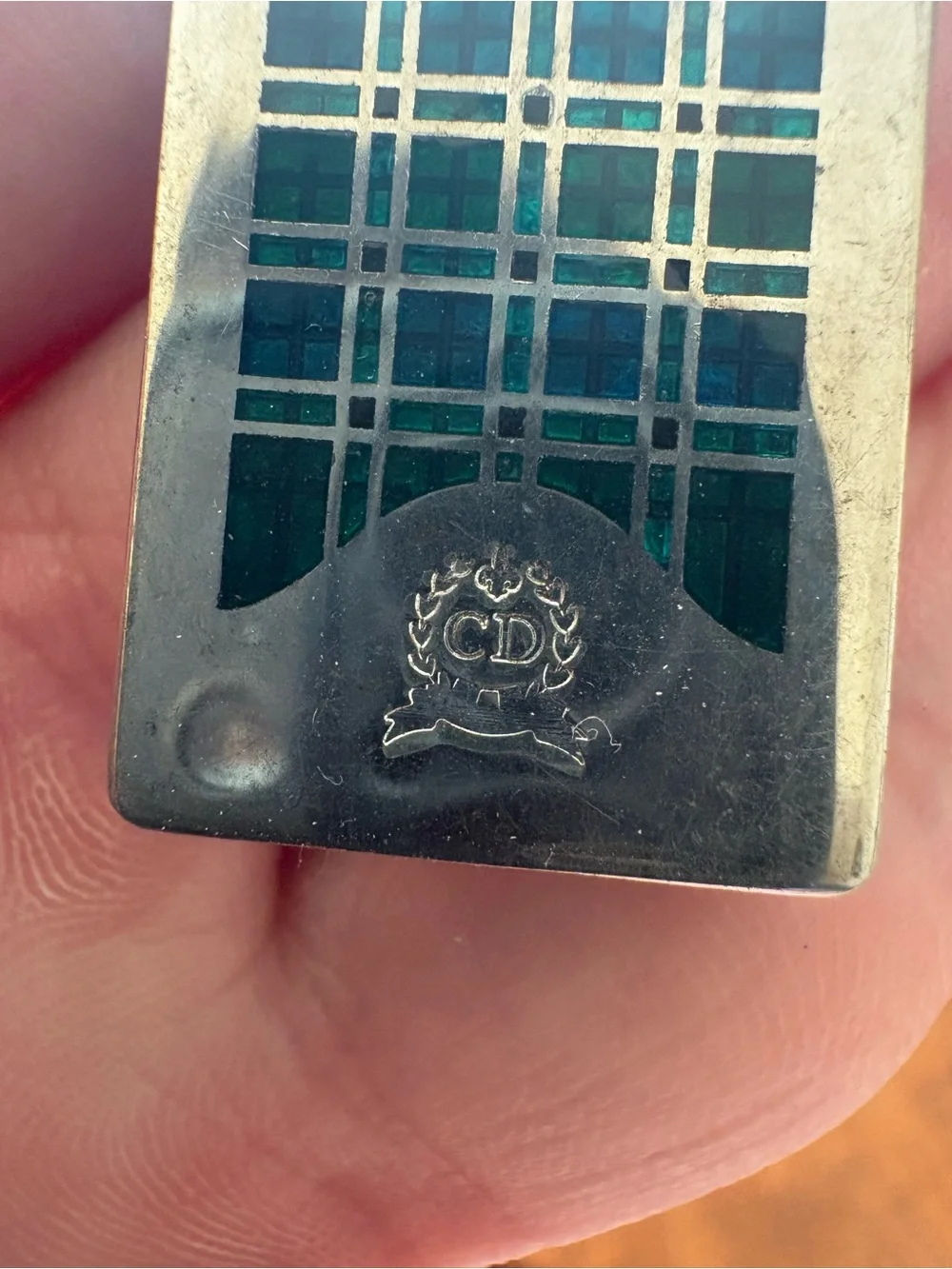 vintage Christian Dior silver keychain
